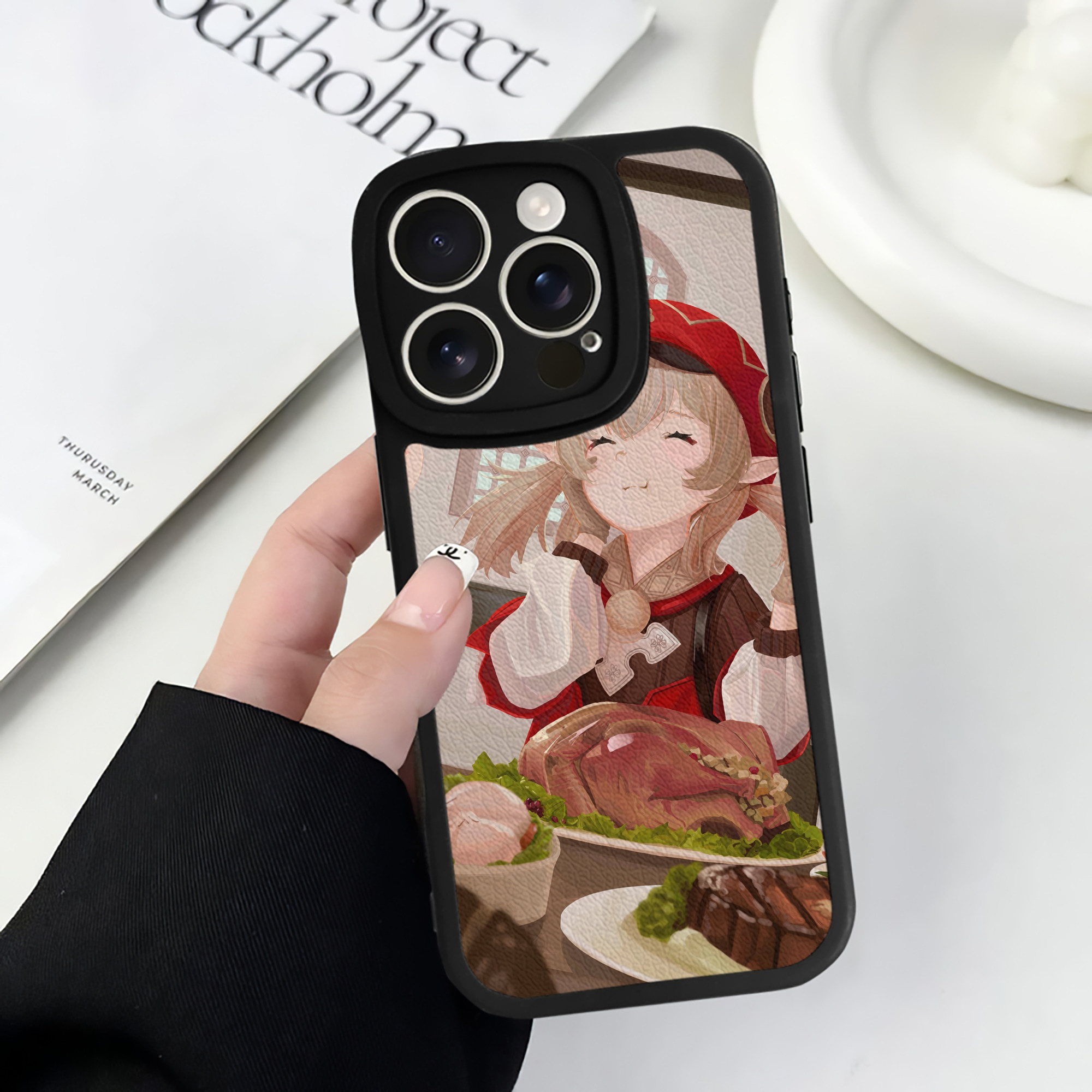 げんし神 genshin 【iPhone 16シリーズ対応】シリコンスマホケース（レザー調） 材質：シリコン